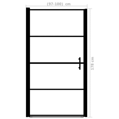 Duschtür Mattes Hartglas 100x178 cm Schwarz - Pazzar.ch