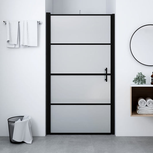 Duschtür Mattes Hartglas 100x178 cm Schwarz - Pazzar.ch