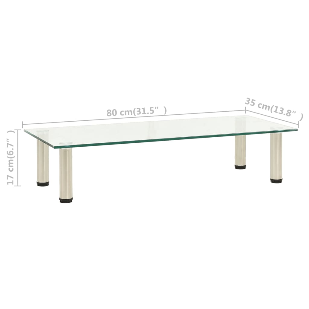 TV-Tisch 80x35x17 cm Transparentes Hartglas - Pazzar.ch