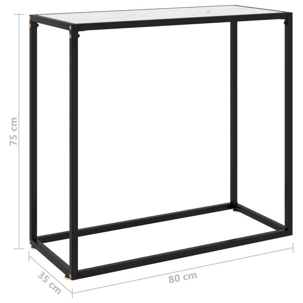 Konsolentisch Weiß 80x35x75 cm Hartglas - Pazzar.ch