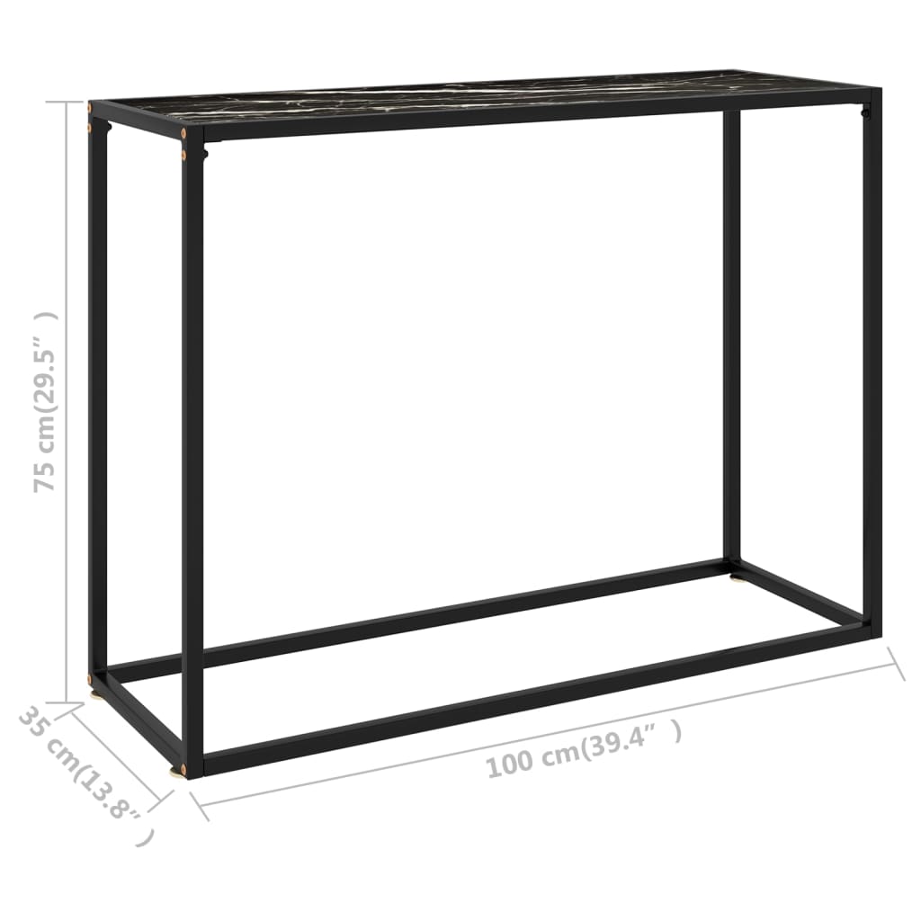 Konsolentisch Schwarz 100x35x75 cm Hartglas - Pazzar.ch