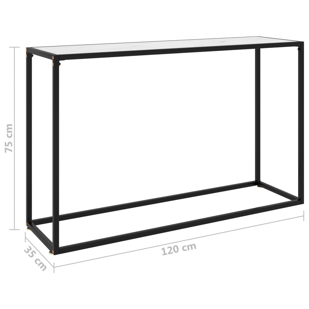 Konsolentisch Weiß 120x35x75 cm Hartglas - Pazzar.ch