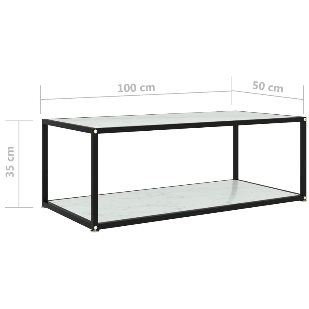 Couchtisch Weiß 100x50x35 cm Hartglas - Pazzar.ch