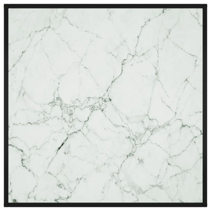 Couchtisch Schwarz mit Weißem Glas Marmor-Optik 90x90x50 cm - Pazzar.ch