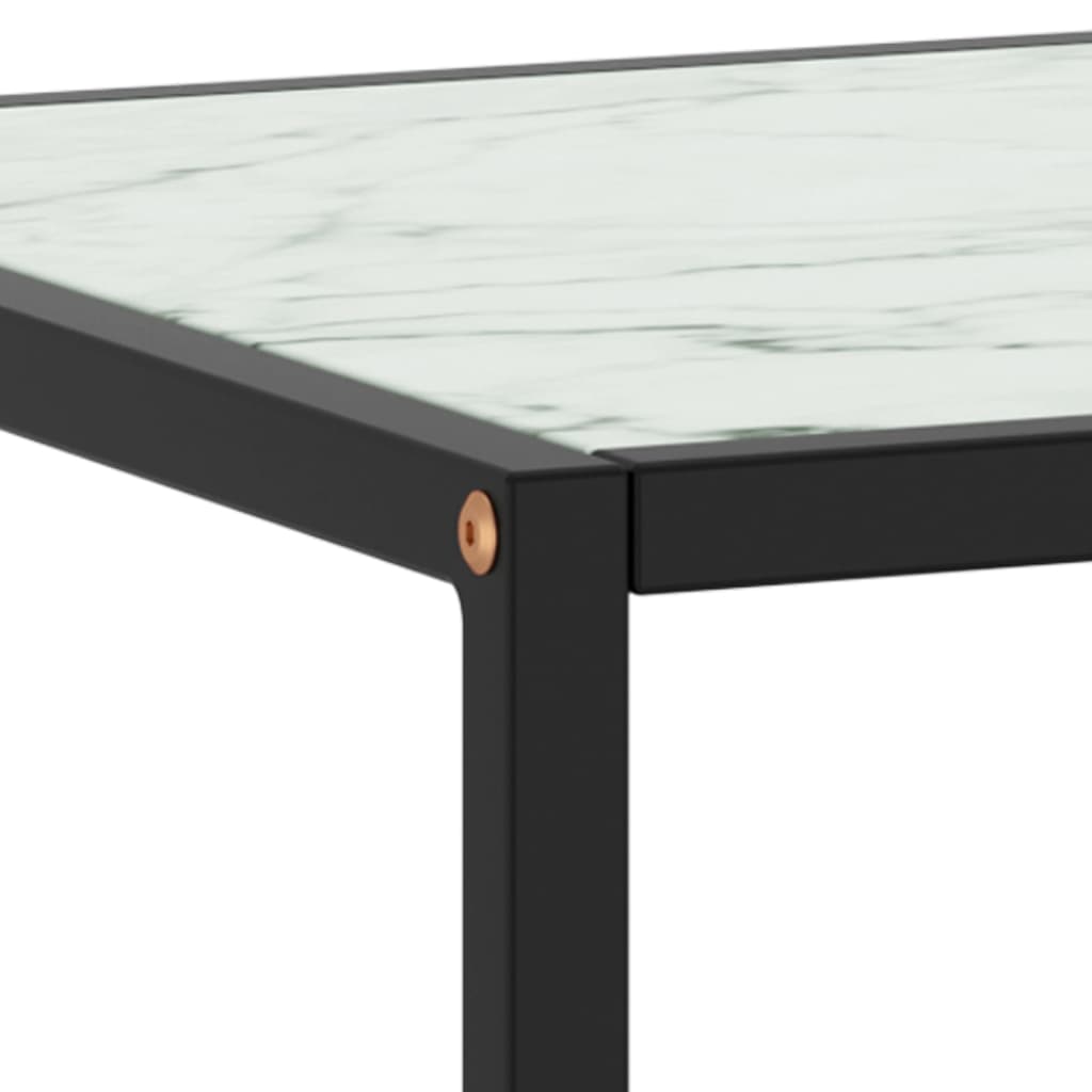 Couchtisch Schwarz mit Weißem Glas Marmor-Optik 90x90x50 cm - Pazzar.ch