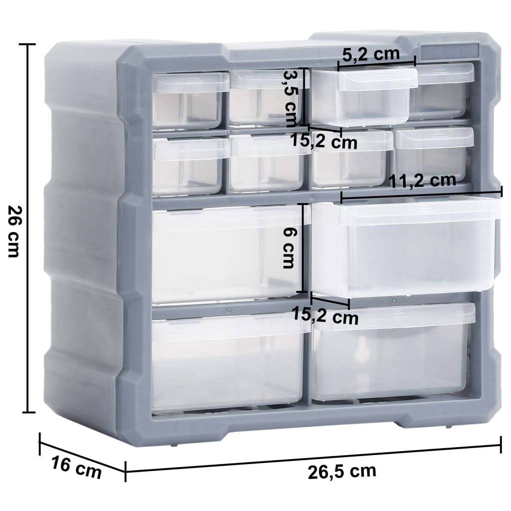 Multi-Schubladen-Organizer 2 Stk. 12 Schubladen 26,5x16x26 cm - Pazzar.ch