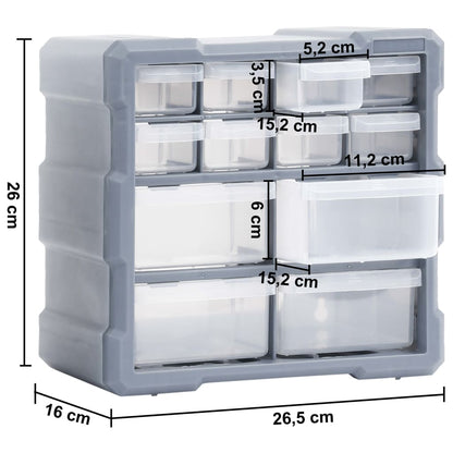Multi-Schubladen-Organizer 2 Stk. 12 Schubladen 26,5x16x26 cm - Pazzar.ch