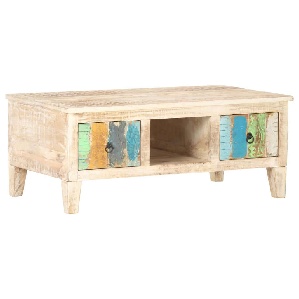 Couchtisch 100x55x40 cm Raues Akazienholz - Pazzar.ch