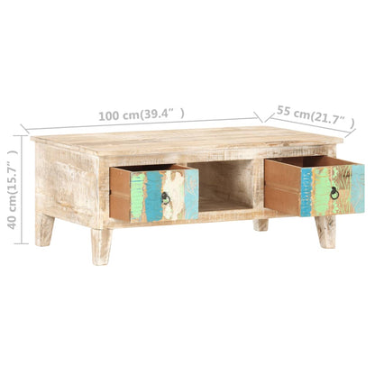 Couchtisch 100x55x40 cm Raues Akazienholz - Pazzar.ch