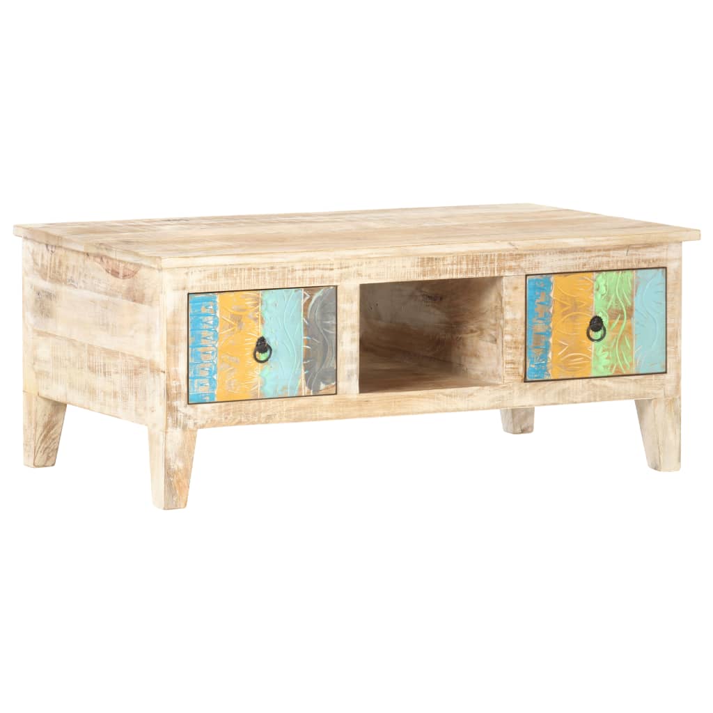 Couchtisch 100x55x40 cm Raues Akazienholz - Pazzar.ch