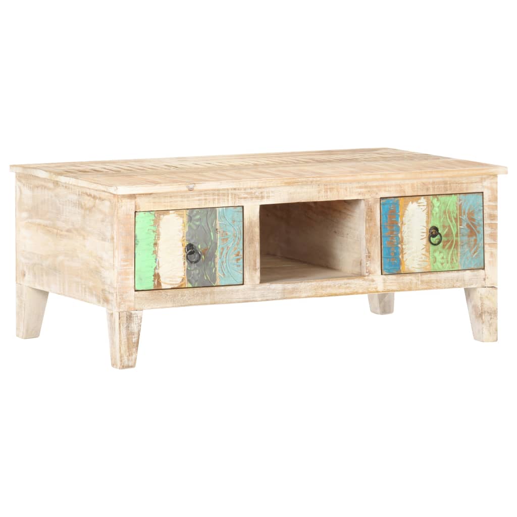 Couchtisch 100x55x40 cm Raues Akazienholz - Pazzar.ch