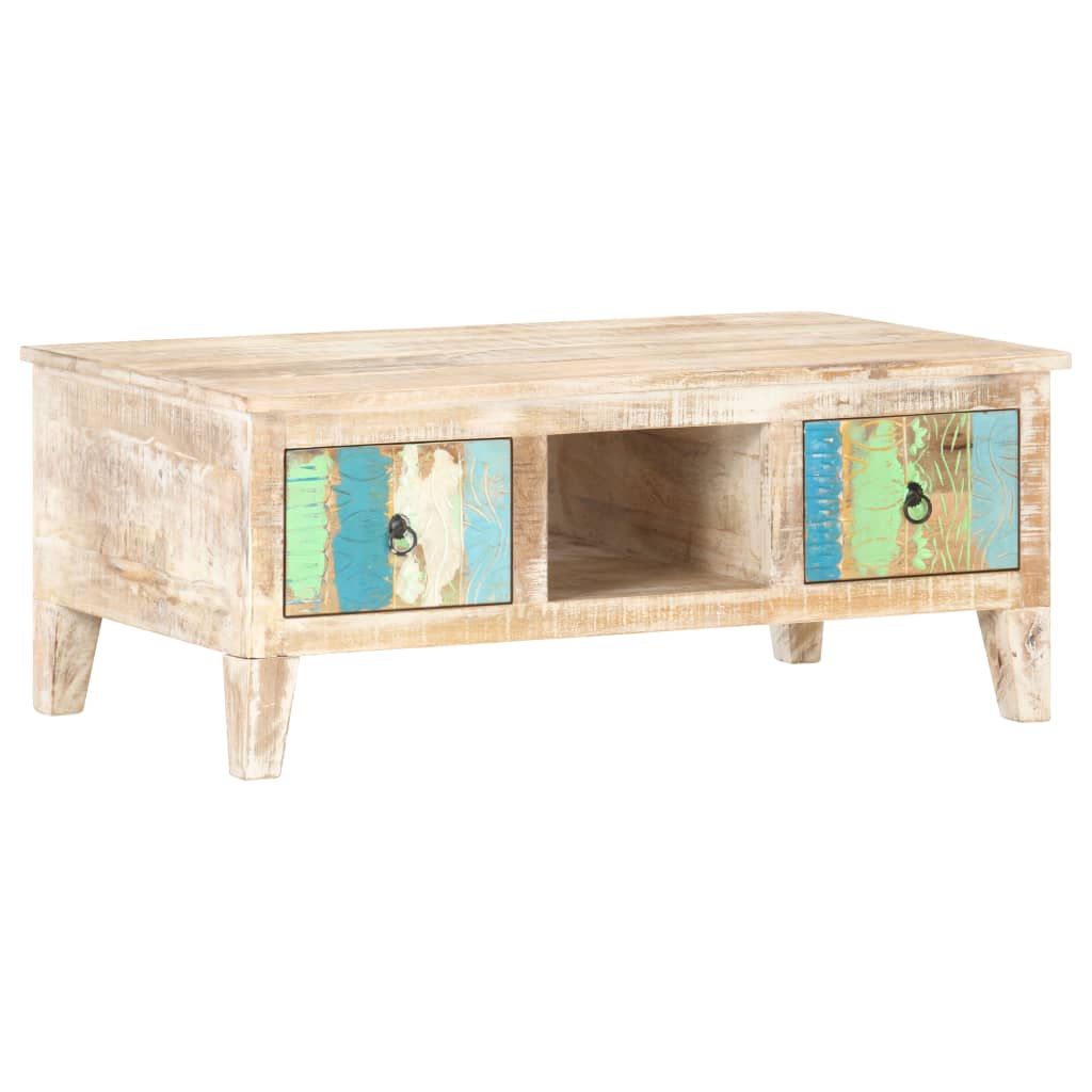 Couchtisch 100x55x40 cm Raues Akazienholz - Pazzar.ch