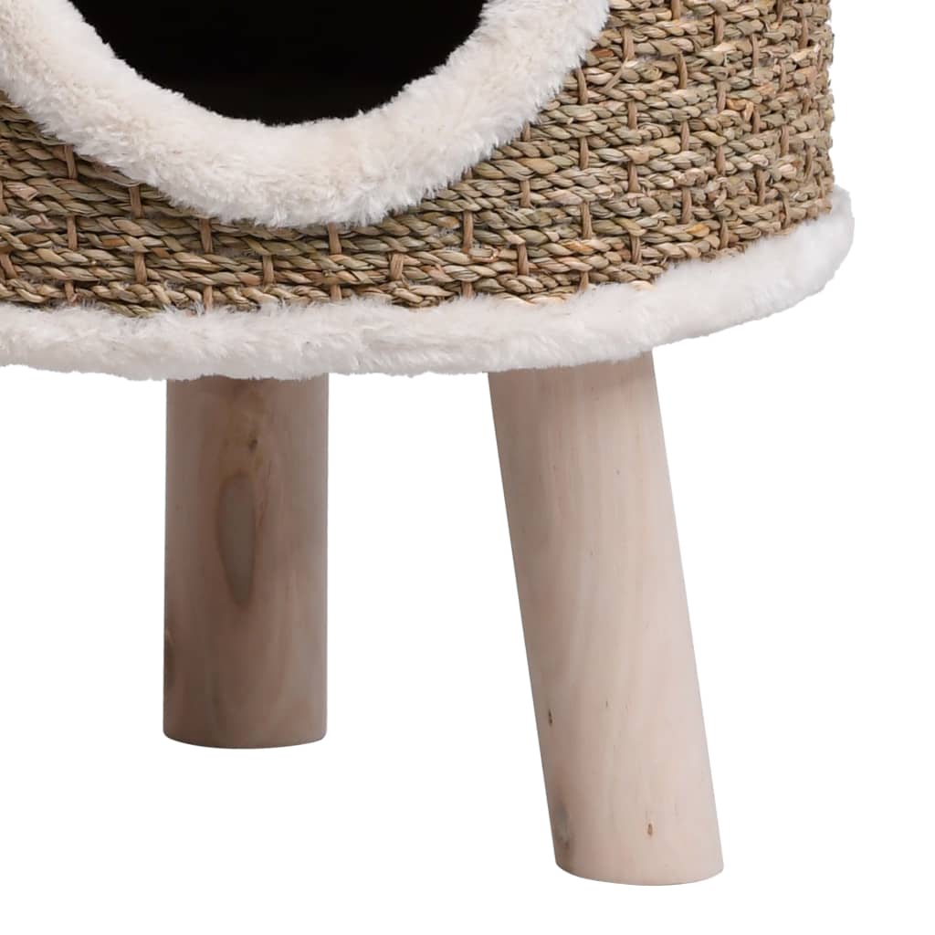 Kratzbaum mit Holzbeinen 41 cm Seegras - Pazzar.ch