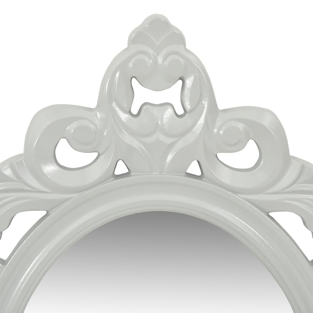 Wandregal mit Spiegel und Haken für Schlüssel & Schmuck Grau