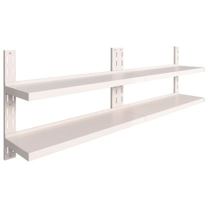 2-stufige Schwebende Wandregale 2 Stk. Edelstahl 240×30 cm - Pazzar.ch