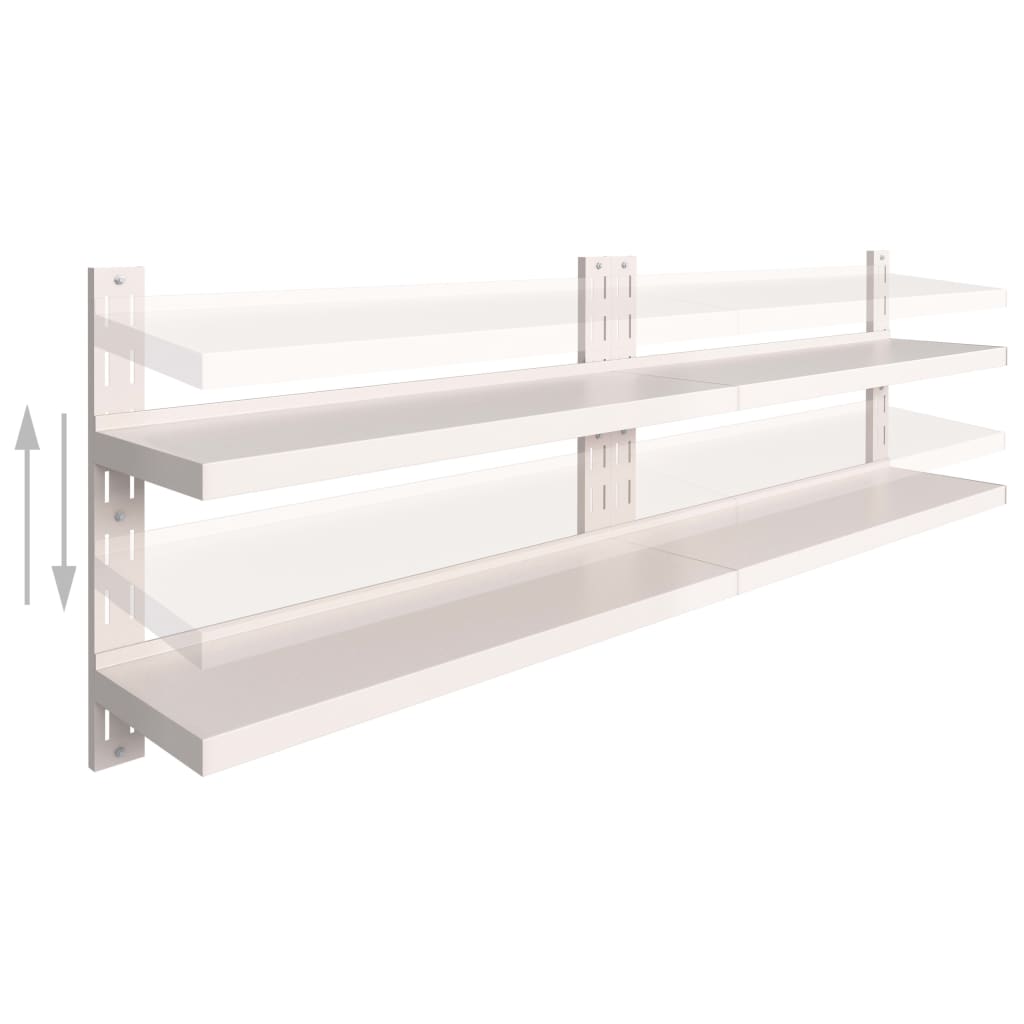 2-stufige Schwebende Wandregale 2 Stk. Edelstahl 240×30 cm - Pazzar.ch