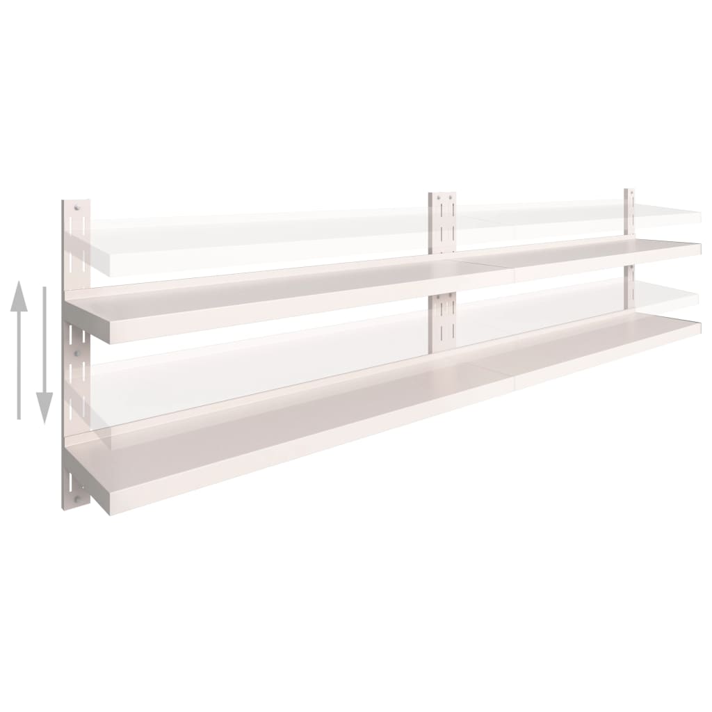 2-stufige Schwebende Wandregale 2 Stk. Edelstahl 300×30 cm - Pazzar.ch