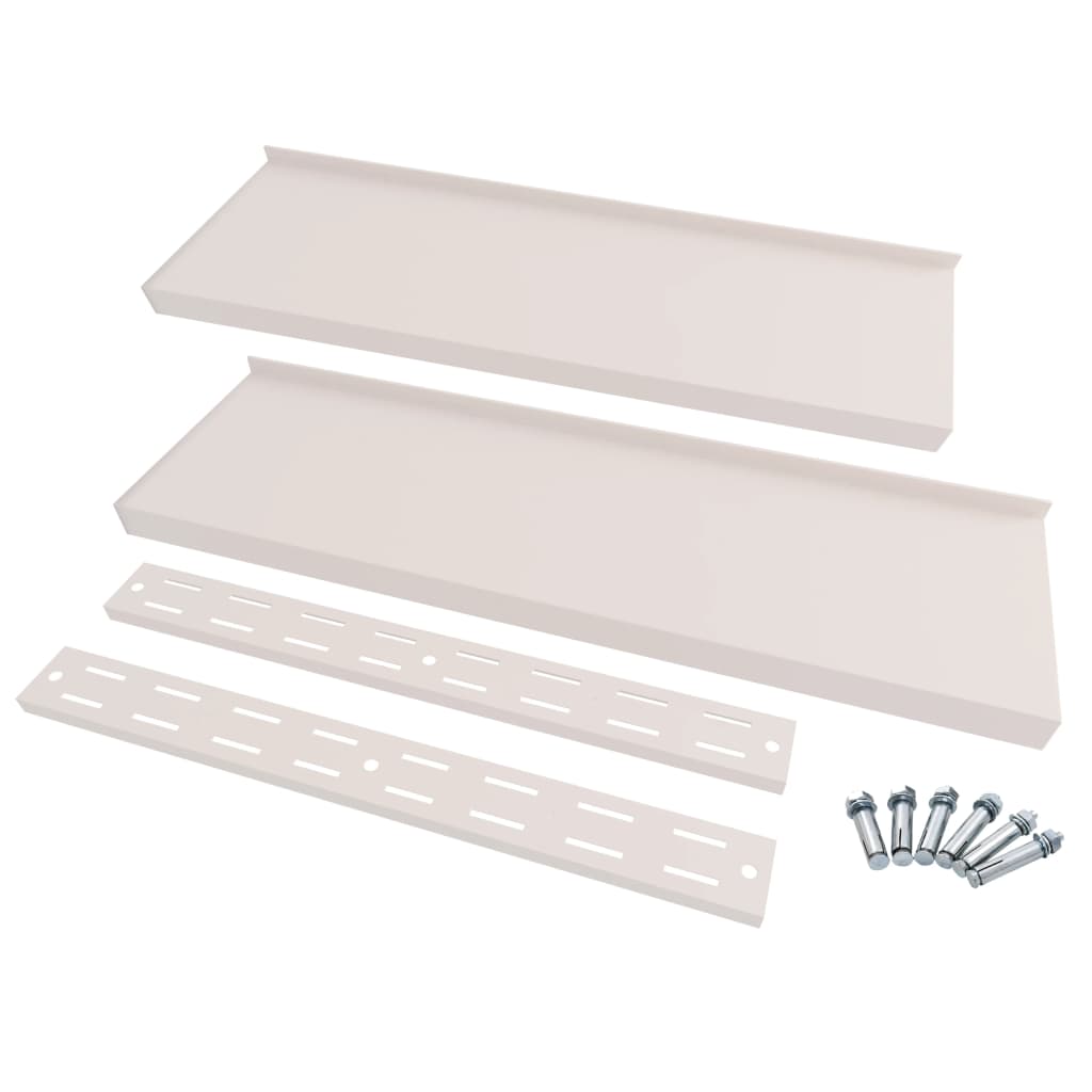 2-stufige Schwebende Wandregale 2 Stk. Edelstahl 300×30 cm - Pazzar.ch