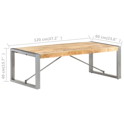 Couchtisch 120x60x40 cm Raues Mangoholz - Pazzar.ch