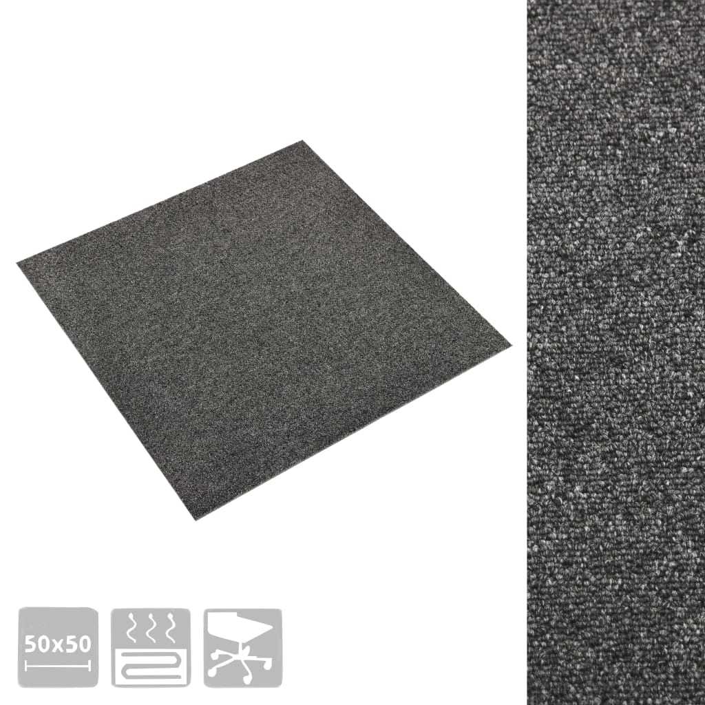 Teppichfliesen 20 Stk. 5 m² 50x50 cm Anthrazit - Pazzar.ch