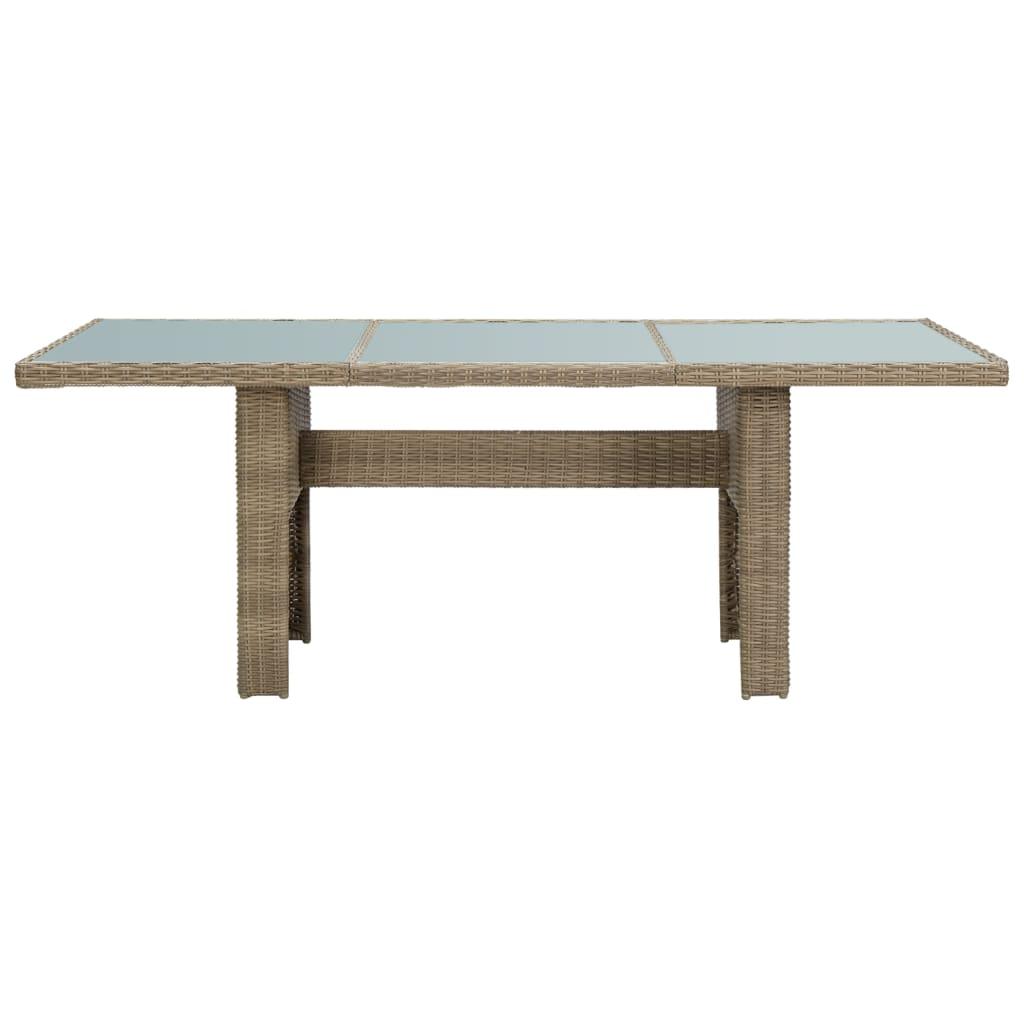 Garten-Esstisch Braun 200x100x74 cm Glas und Poly Rattan - Pazzar.ch