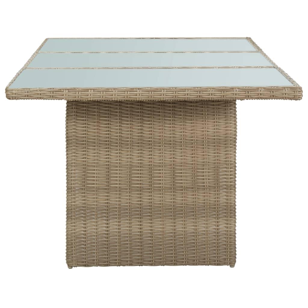 Garten-Esstisch Braun 200x100x74 cm Glas und Poly Rattan - Pazzar.ch