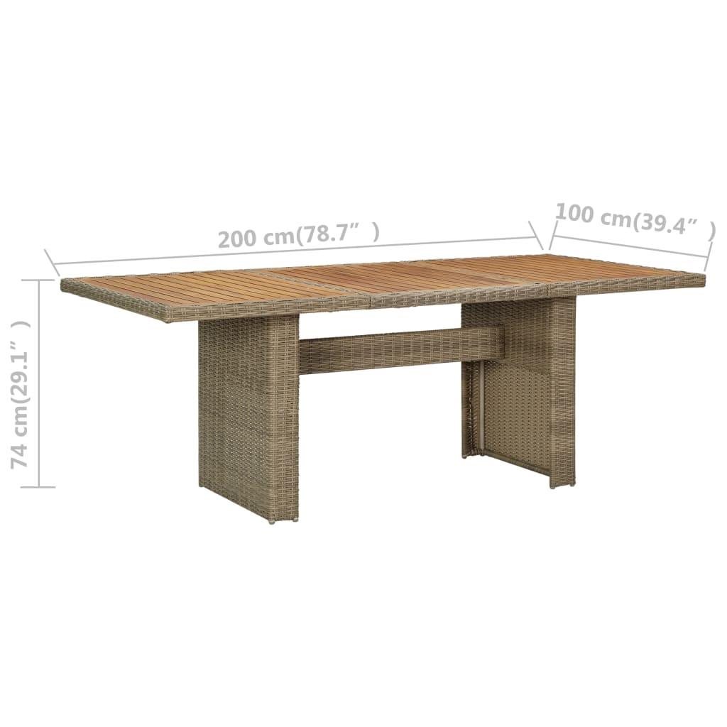 Garten-Esstisch Braun 200x100x74 cm Poly Rattan - Pazzar.ch