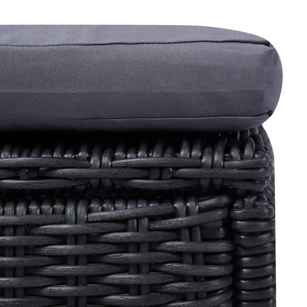 Sonnenliege Poly Rattan Schwarz und Dunkelgrau - Pazzar.ch