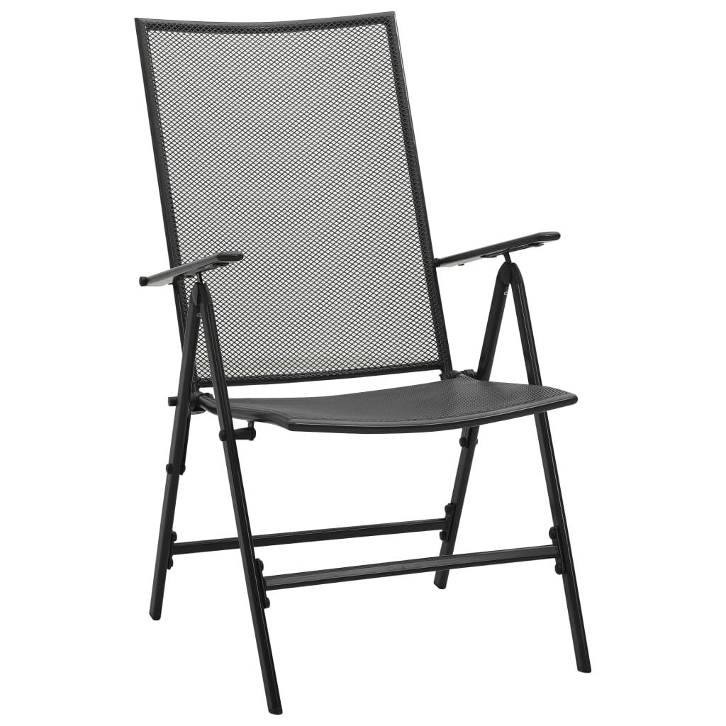 Klappstühle 4 Stk. Mesh Stahl Anthrazit - Pazzar.ch