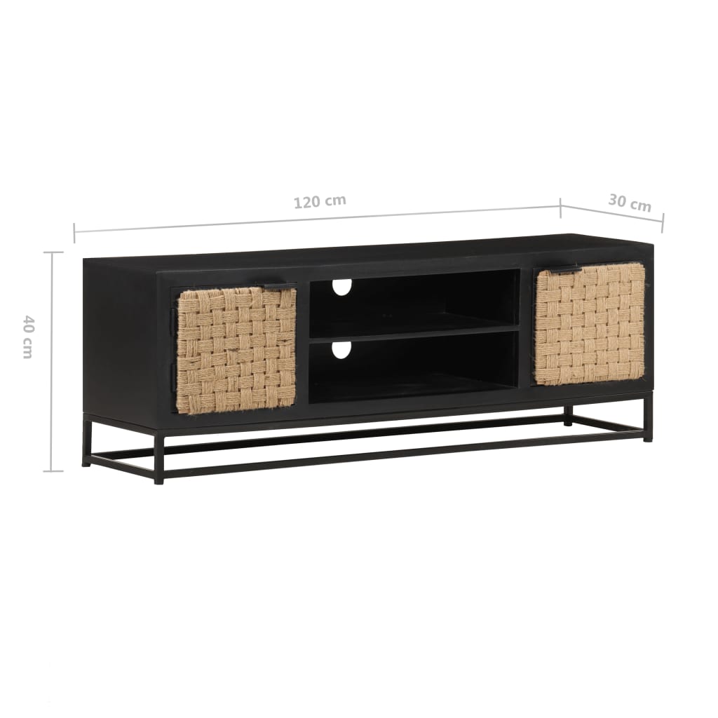 TV-Schrank 120x30x40 cm Massivholz Mango - Pazzar.ch
