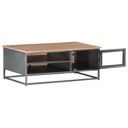Couchtisch Grau 90x50x35 cm Massivholz Akazie - Pazzar.ch
