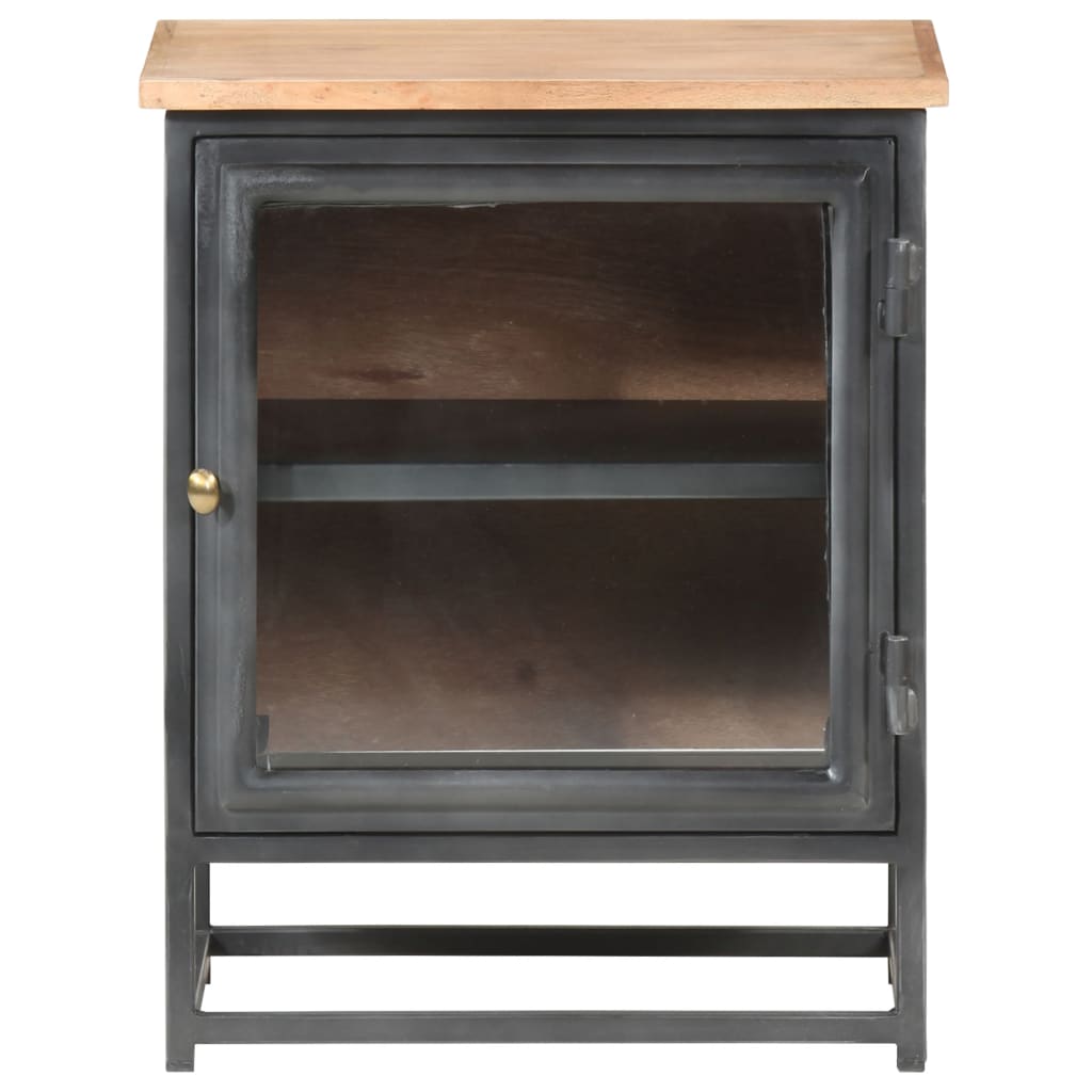 Nachttisch Grau 40x30x50 cm Massivholz Akazie - Pazzar.ch