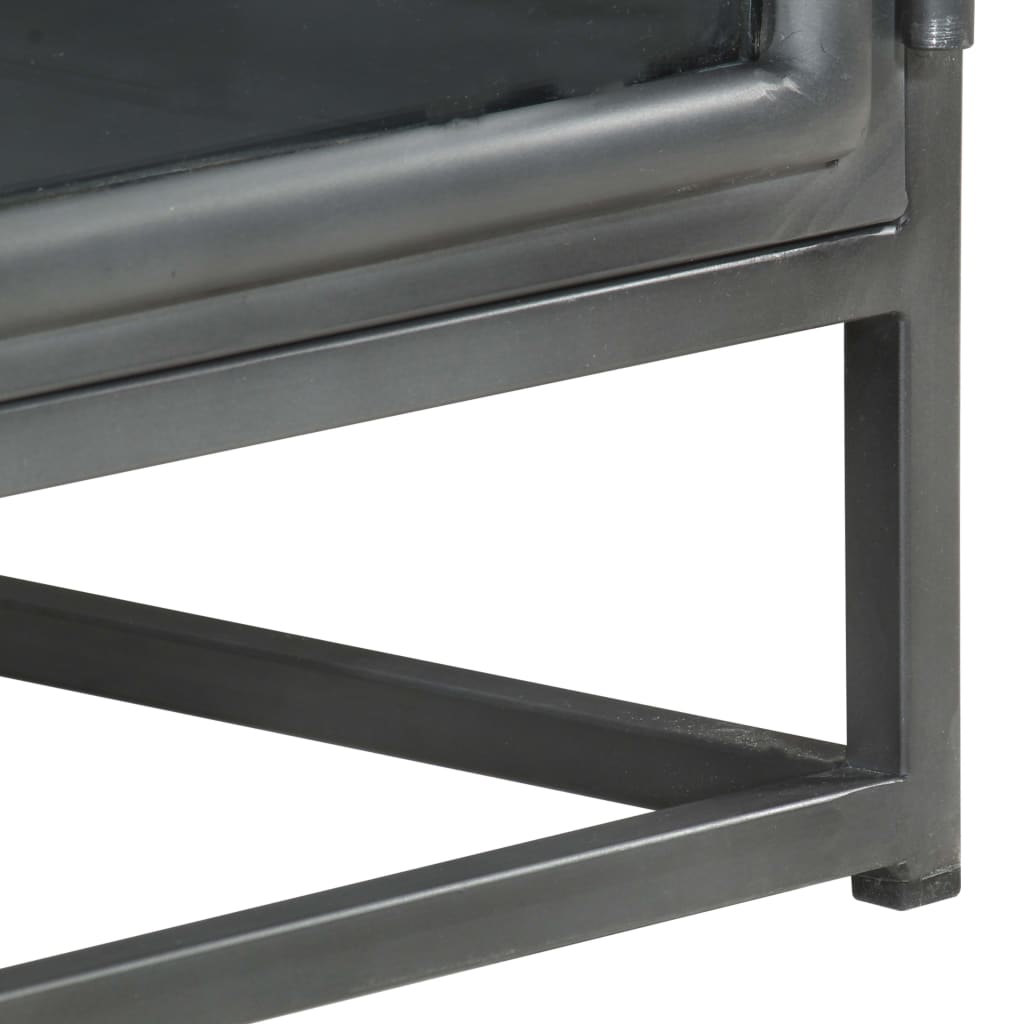 Nachttisch Grau 40x30x50 cm Massivholz Akazie - Pazzar.ch