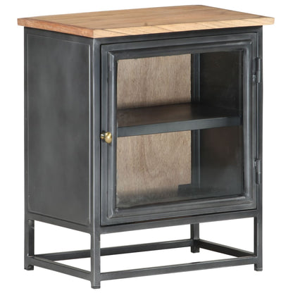 Nachttisch Grau 40x30x50 cm Massivholz Akazie - Pazzar.ch