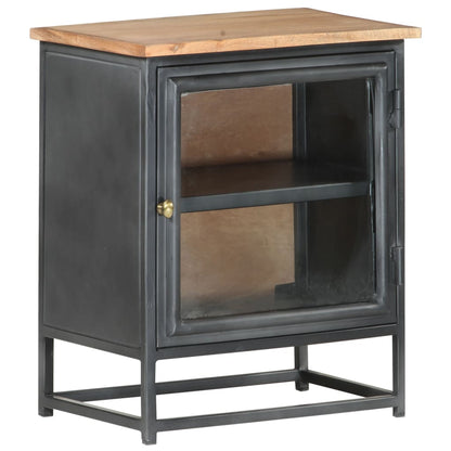 Nachttisch Grau 40x30x50 cm Massivholz Akazie - Pazzar.ch