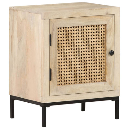 Nachttisch 40x30x50 cm Mango Massivholz und Rohrgeflecht - Pazzar.ch