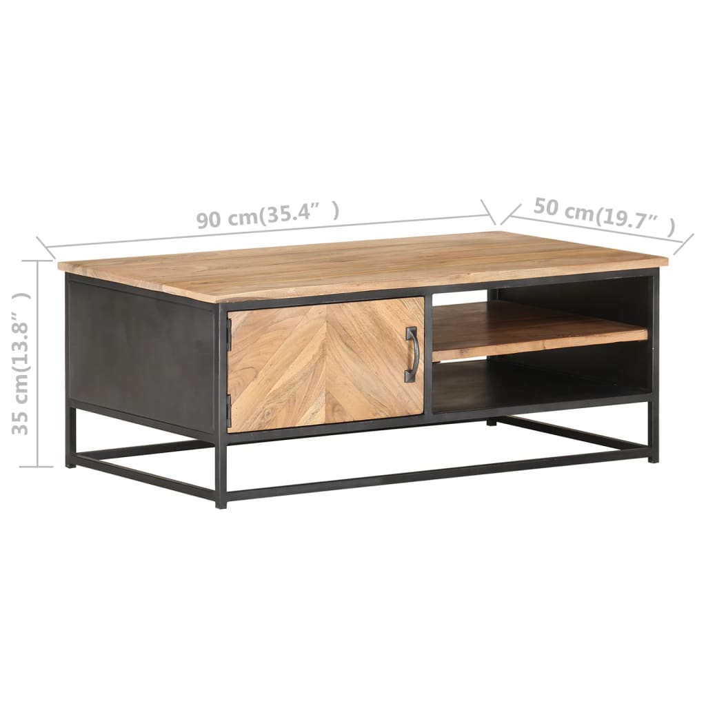 Couchtisch 90x50x35 cm Massivholz Akazie - Pazzar.ch