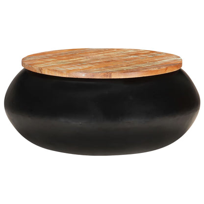 Couchtisch Schwarz 68x68x30 cm Recyceltes Massivholz - Pazzar.ch
