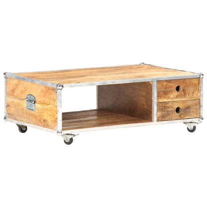 Couchtisch 89x59x33 cm Massives Raues Mangoholz - Pazzar.ch