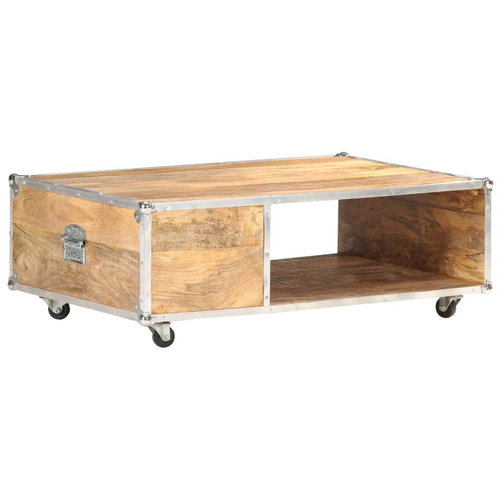 Couchtisch 89x59x33 cm Massives Raues Mangoholz - Pazzar.ch