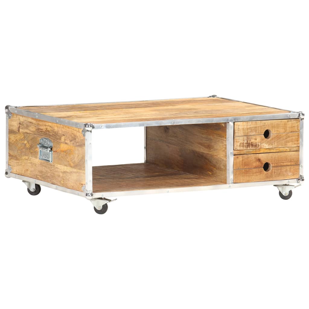Couchtisch 89x59x33 cm Massives Raues Mangoholz - Pazzar.ch