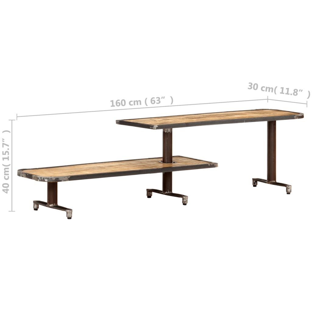 TV-Schrank 160x30x40 cm Massivholz Mango - Pazzar.ch
