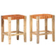 Barhocker 2 Stk. Braun Echtleder 60 cm
