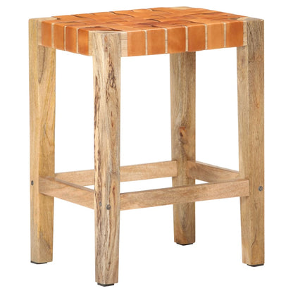Barhocker 2 Stk. Braun Echtleder 60 cm - Pazzar.ch