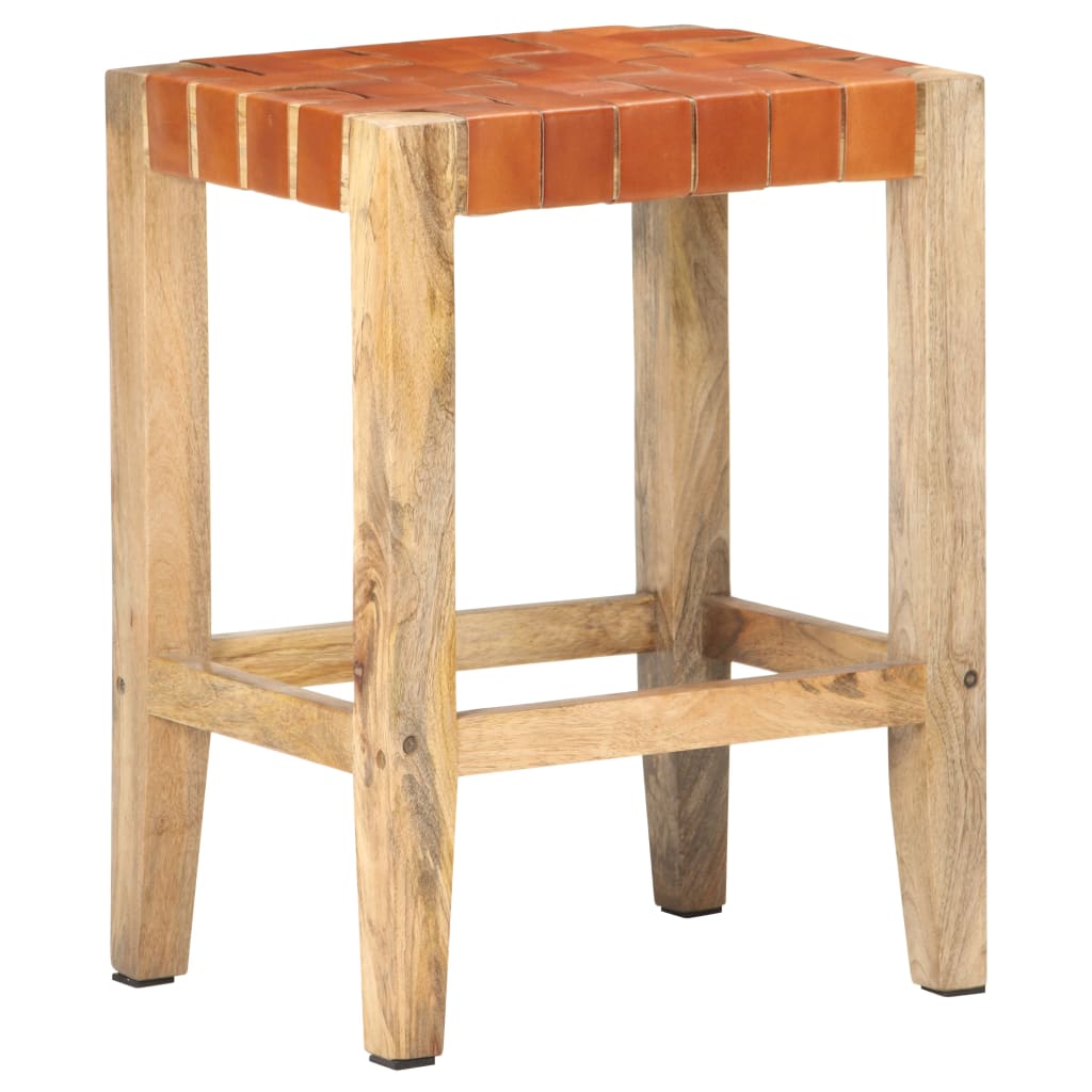 Barhocker 2 Stk. Braun Echtleder 60 cm - Pazzar.ch