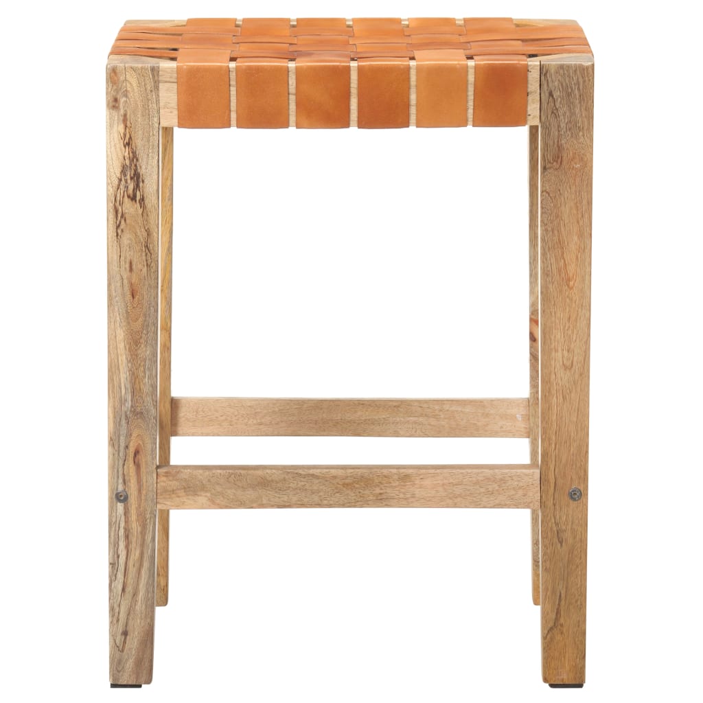 Barhocker 2 Stk. Braun Echtleder 60 cm - Pazzar.ch