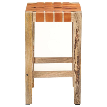 Barhocker 2 Stk. Braun Echtleder 60 cm - Pazzar.ch