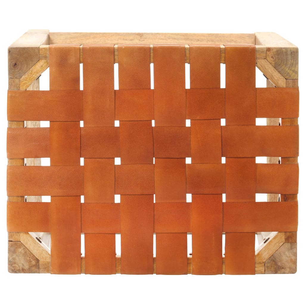 Barhocker 2 Stk. Braun Echtleder 60 cm - Pazzar.ch