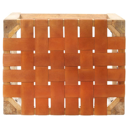Barhocker 2 Stk. Braun Echtleder 60 cm - Pazzar.ch
