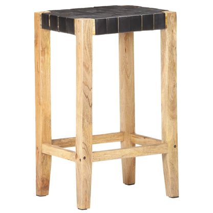 Barhocker 2 Stk. Schwarz Echtleder 75 cm - Pazzar.ch